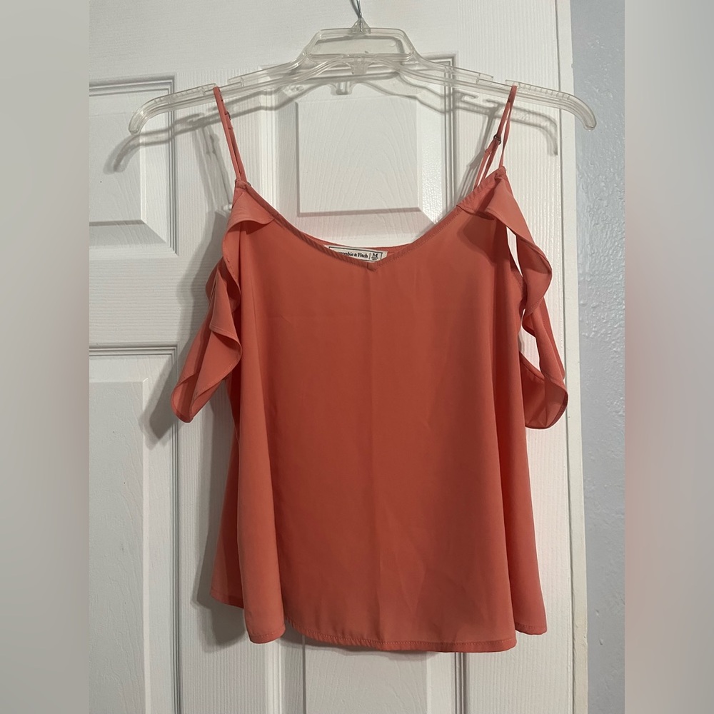 Abercrombie - Light Orange Off the shoulder shirt